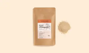 Poudre d'Ashwagandha Aroma-Zone. L'ashwagandha interdit en France pourquoi ? Ce produit est un ingrédient cosmétique bio d'origine indienne.