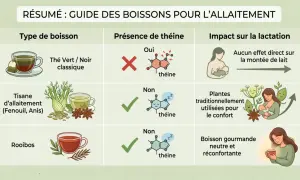 Guide des boissons pour l'allaitement : la tisane d'allaitement au fenouil et anis est sans théine et réconfortante.