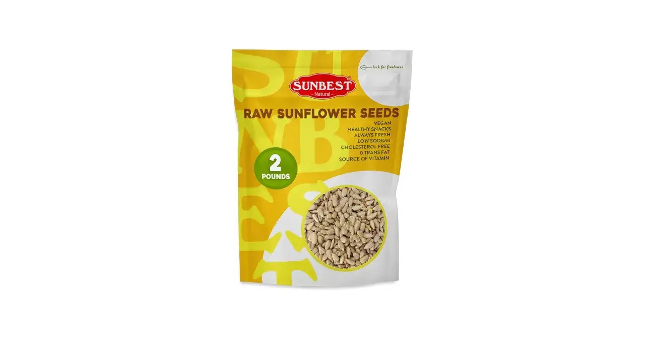 Sachet de graines de tournesol Sunbest. Attention, une graine de tournesol peut pr&eacute;senter un danger si elle est mal consomm&eacute;e.
