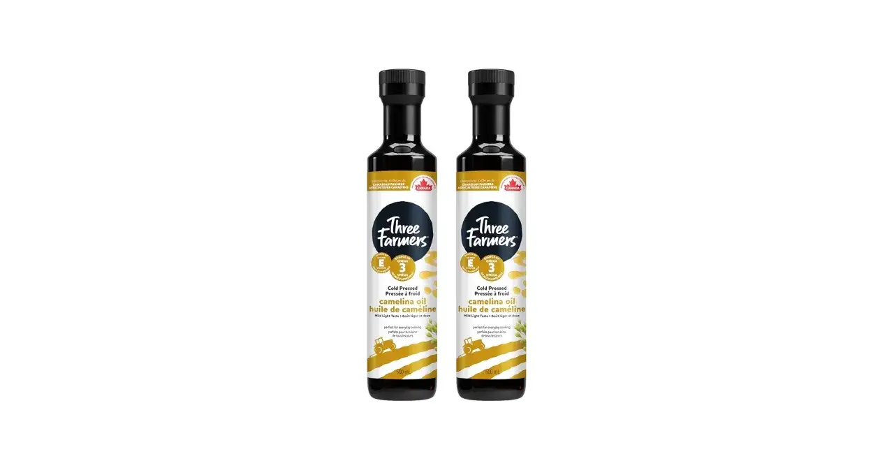 Deux bouteilles d'huile de caméline